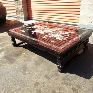 Pearl inlay low boy table